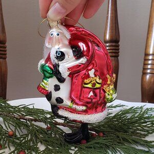 Sumit Blown Santa Glass Christmas Ornament